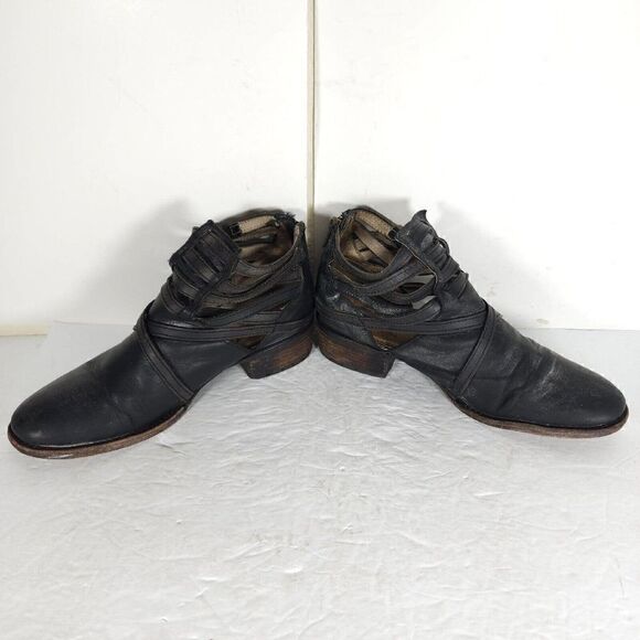 Freebird By Steven Women's Stair US8M Distressed Brown Leather Strappy Booties - Picture 5 of 12